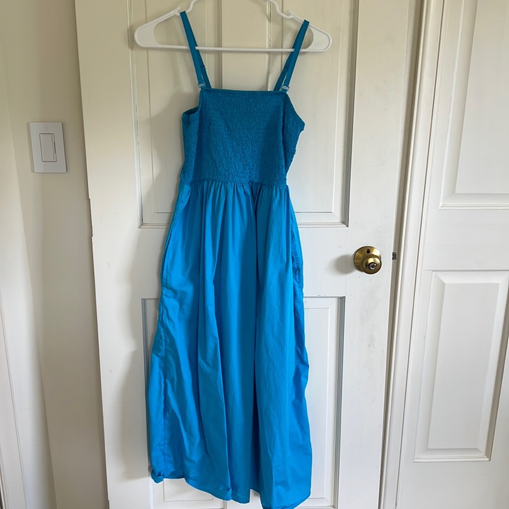 A New Day strapless smocked tube sundress with removable straps in blue